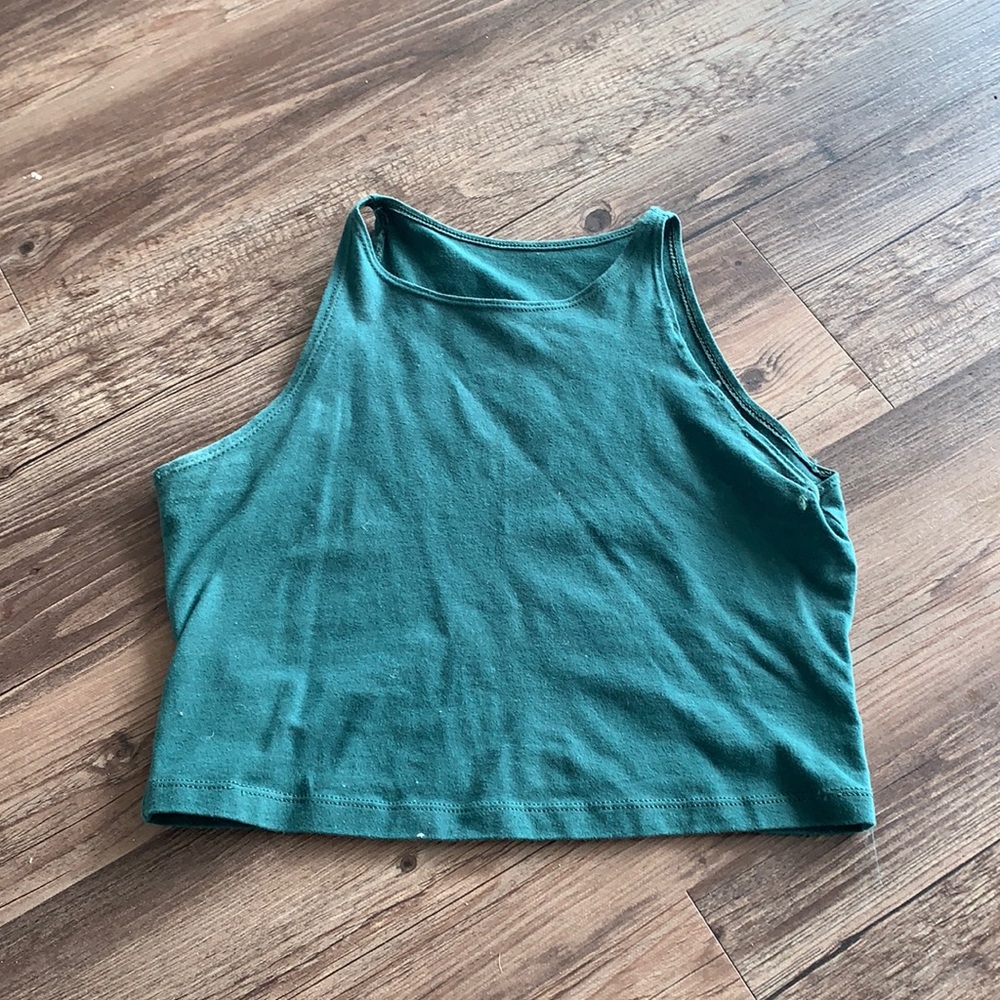 Forest green high neck crop - Picture 1 of 2